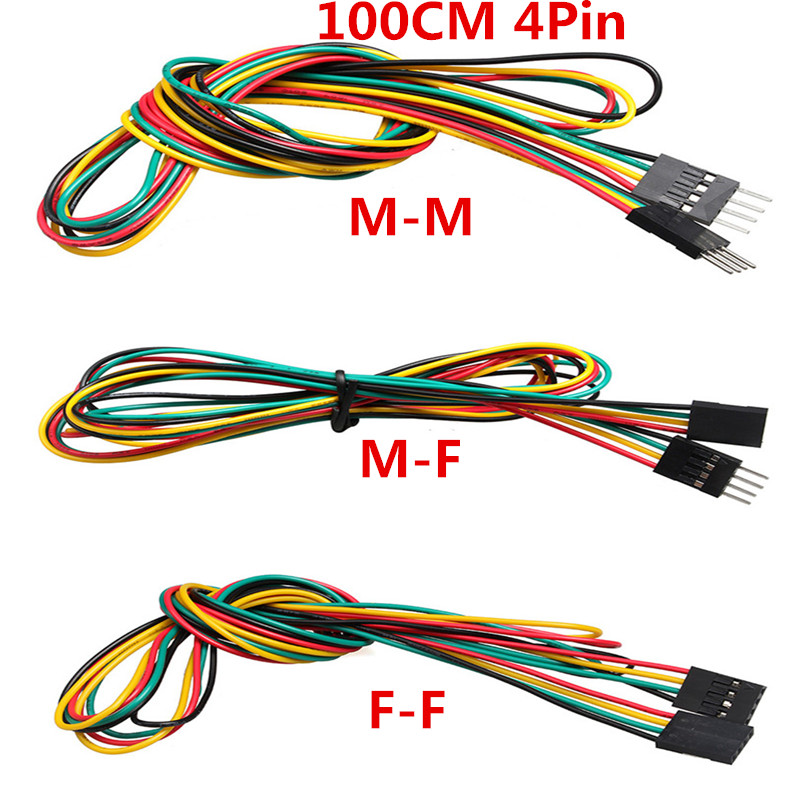 Breadboard Jumper Wire - 10 шт./лот, 4 контакта, 100 см,