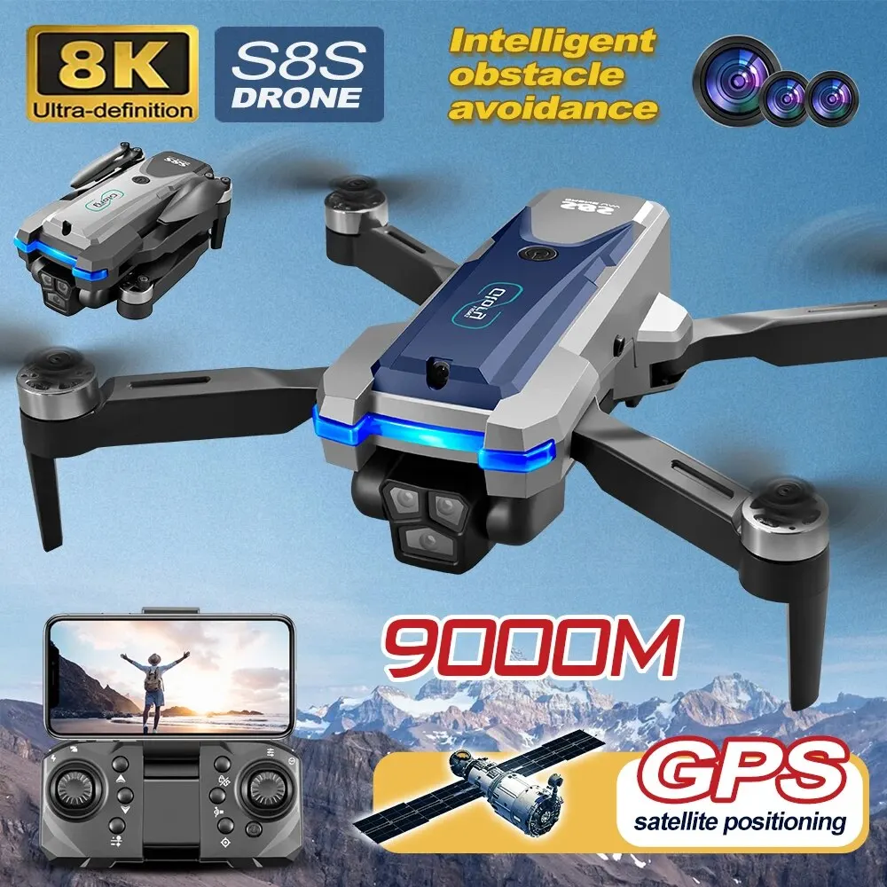 Diy Drone Electronics - Складной Квадрокоптер S8S, GPS, Wi-Fi, 8K