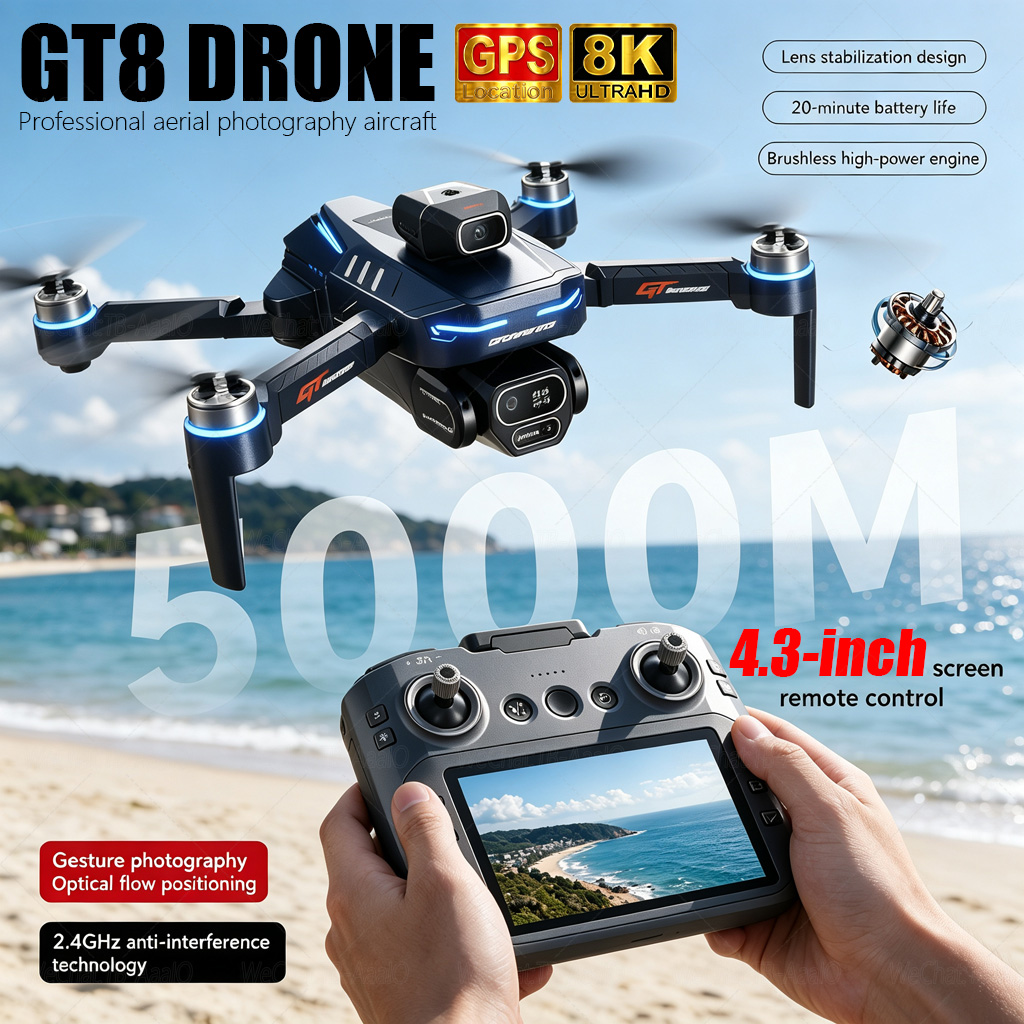 НОВЫЙ Дрон GT8 HD RC с двумя п – обзор и цена Diy Drone Electronics