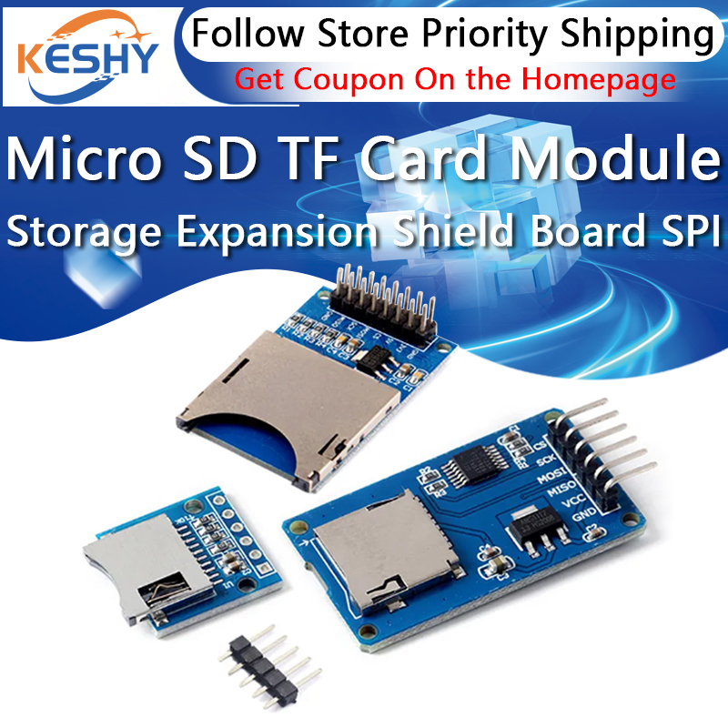 Плата расширения памяти Micro  – обзор и цена Sd Card Module Spi